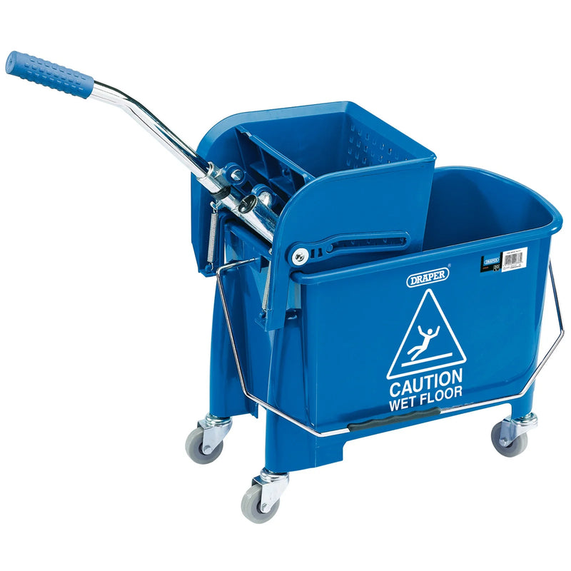 Draper Mop Bucket with Wringer 20L - Ideal for Flat Mops