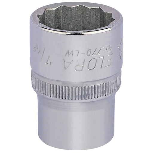 Elora Bi-Hexagon Socket 7/16" 1/2" Sq. Dr. Chrome Vanadium Steel