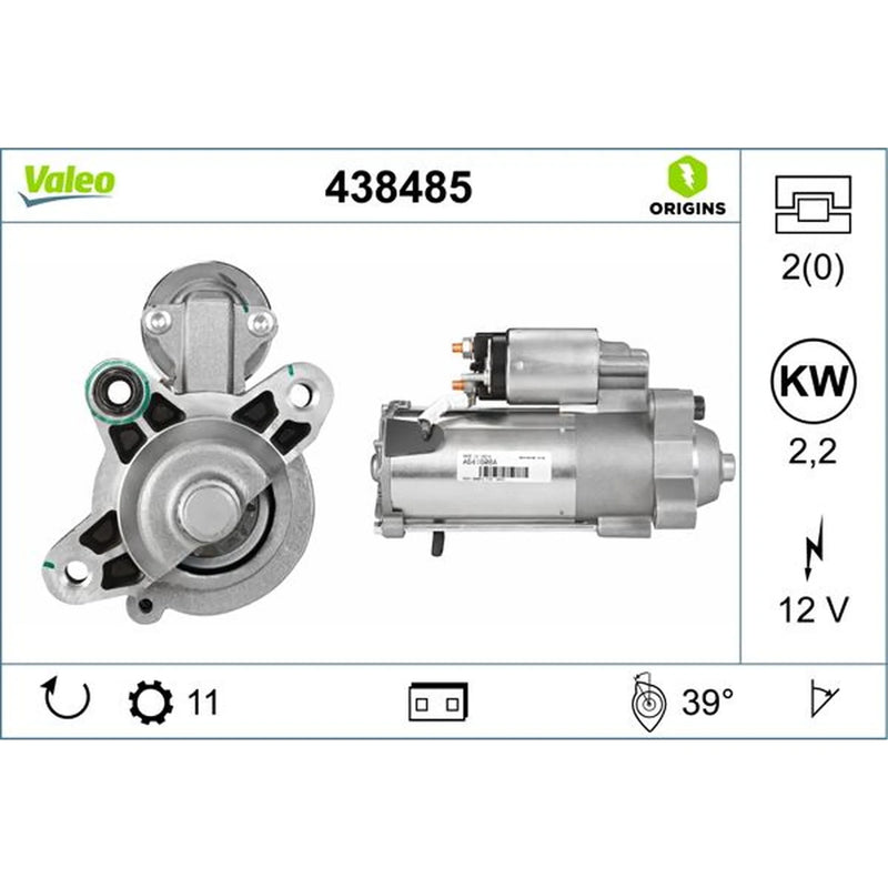 Valeo Starter Motor 12V 2.2kW 11 Teeth 438485