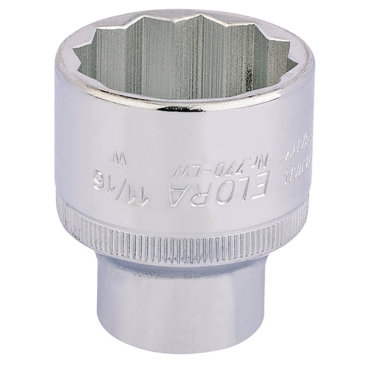 Elora Bi-Hexagon Socket 1/2" Sq. Dr. 11/16"