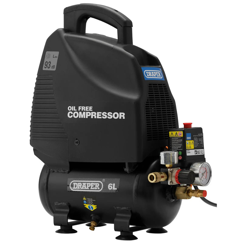 Draper 230V 6L Oil-Free Air Compressor 1.1kW/1.5hp