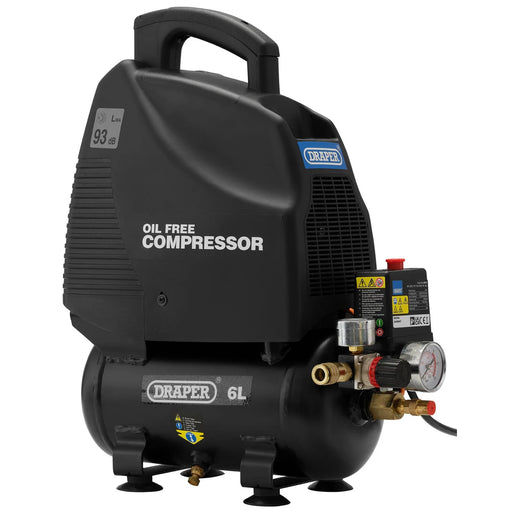 Draper 230V 6L Oil-Free Air Compressor 1.1kW/1.5hp