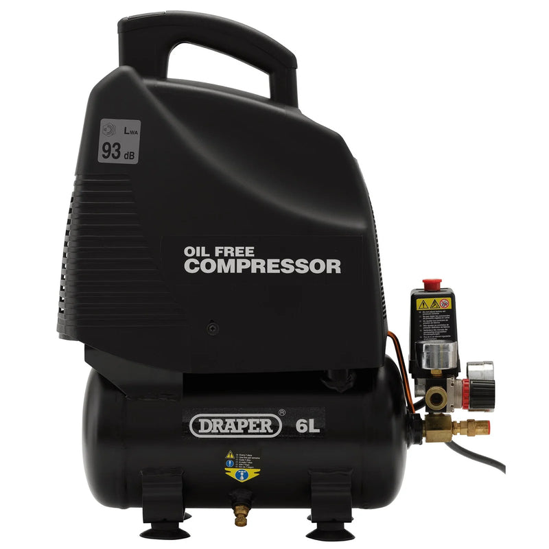 Draper 230V 6L Oil-Free Air Compressor 1.1kW/1.5hp