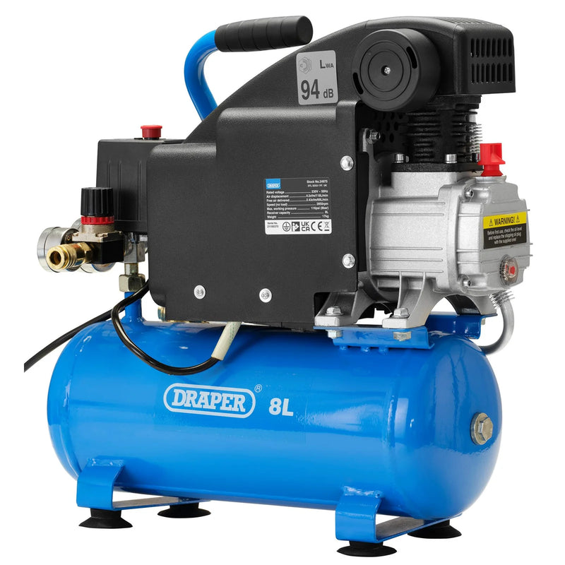 Draper Air Compressor 8L 0.75kW/1.1hp