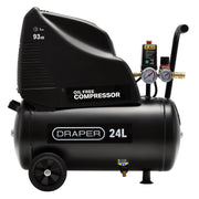Draper Air Compressor 230V 24L 1.1kW/1.5hp Oil-Free