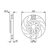 Bosch 2 x Vented Front Brake Discs 0 986 479 258