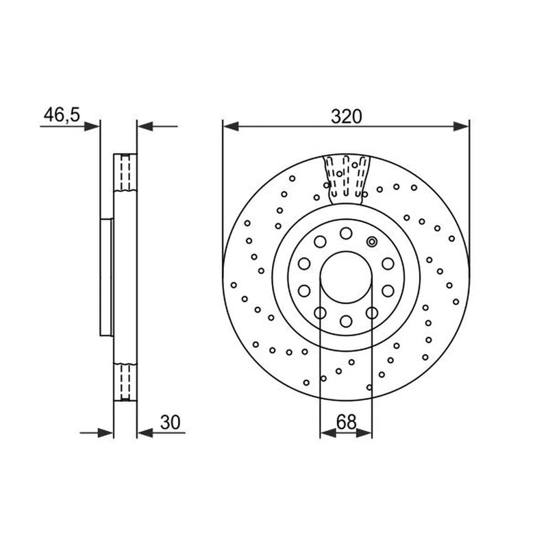 Bosch 2 x Vented Front Brake Discs 0 986 479 258
