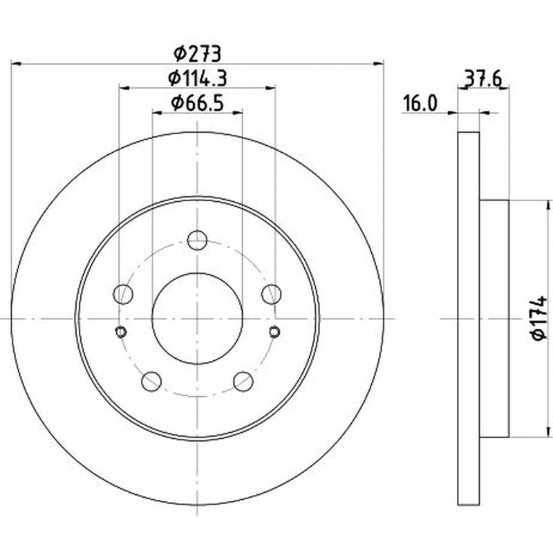 DON 2 x Solid Front Brake Discs PCD15972