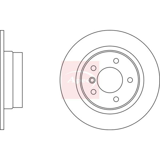 Apec 2 x Solid Rear Brake Discs DSK2295