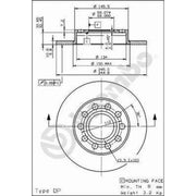 Brembo 2 x Solid Rear Brake Discs 08.9136.11