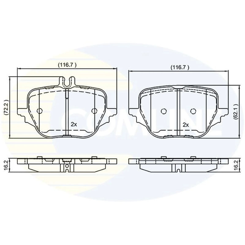 Comline 4 x Rear Brake Pad Set CBP04071