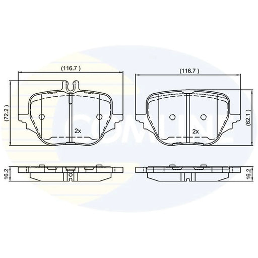 Comline 4 x Rear Brake Pad Set CBP04071