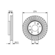 Bosch 2 x Vented Front Brake Discs 0 986 479 599