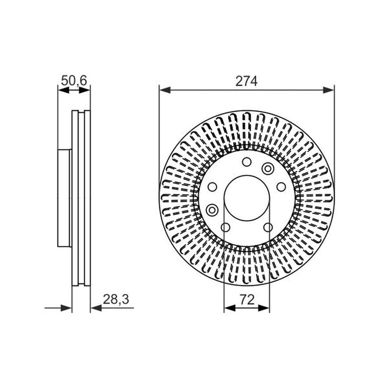 Bosch 2 x Vented Front Brake Discs 0 986 479 599