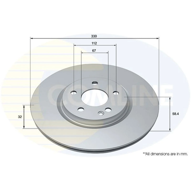 Comline Front Brake Discs ADC2817V
