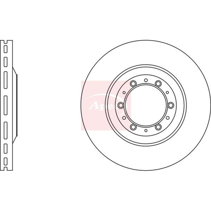 Apec 2 x Vented Front Brake Discs DSK4185
