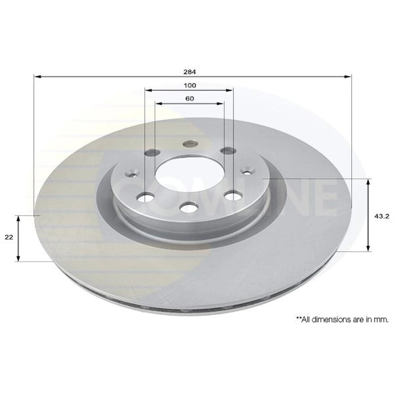 Comline 2 x Front Brake Discs ADC1819V