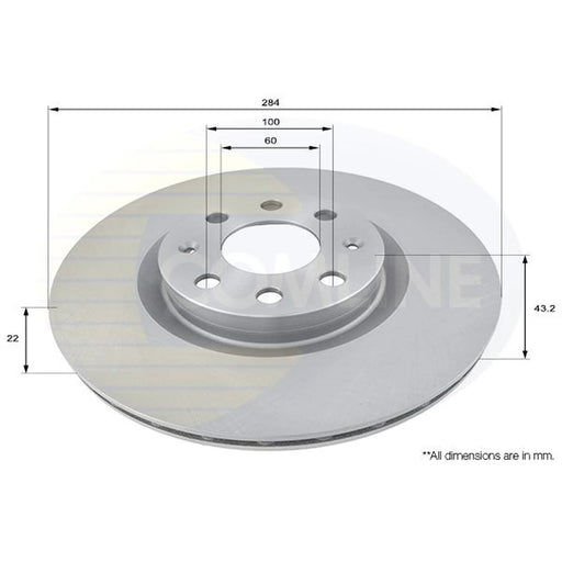 Comline 2 x Front Brake Discs ADC1819V