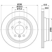 DON 2 x Externally Vented Rear Brake Discs PCD11242