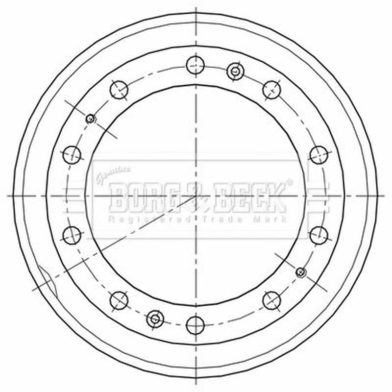 Borg & Beck Brake Drum Assembly Rear BBR32517