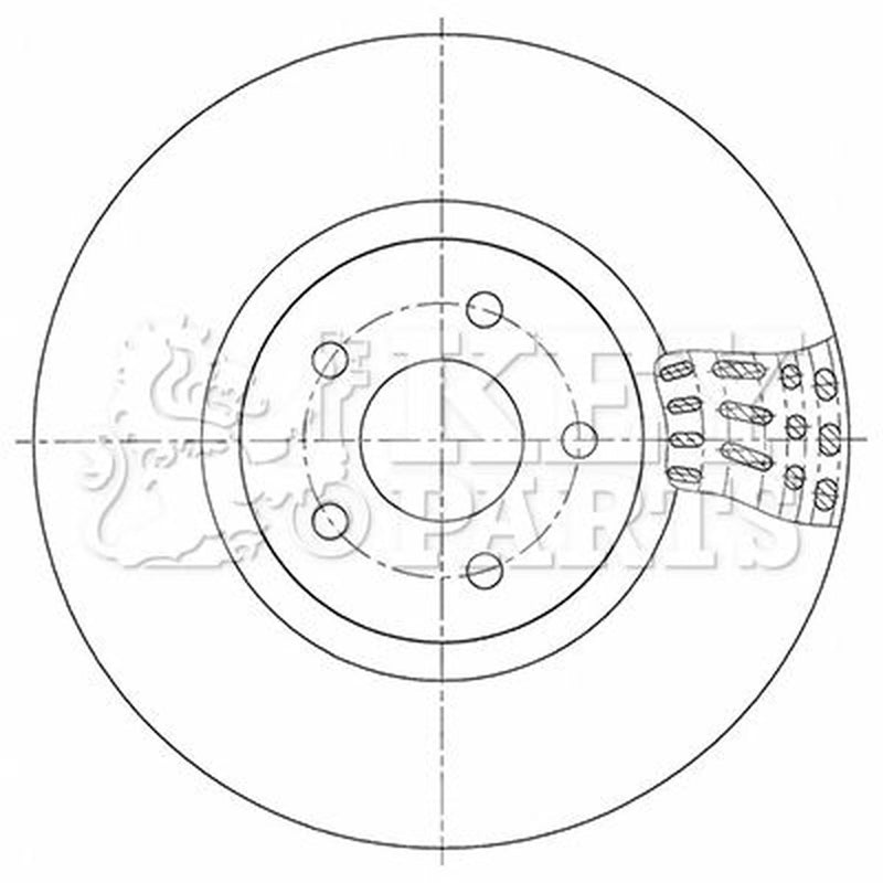 Key Parts 2 x Vented Front Brake Discs KBD5348