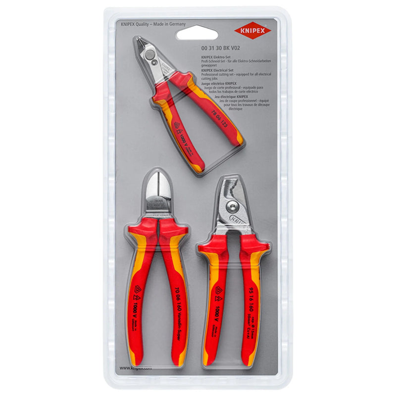 KNIPEX Electrical Cutting Set 00 31 30 BK V02 - 3 Pliers