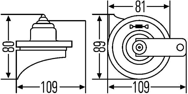 Hella 3FG 940 800-817 Trumpet Horn