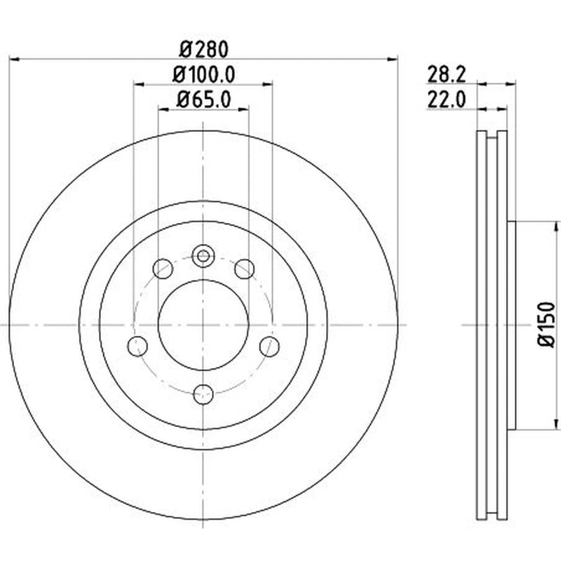 DON 2 x Externally Vented Front Brake Discs PCD15152