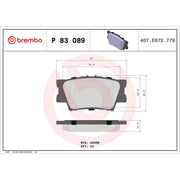 Brembo 4 x Rear Brake Pad Set P83089