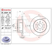 Brembo 2 x Solid Rear Brake Discs 08.8094.50