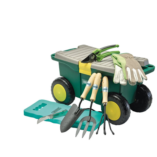 Draper Gardening Tool Kit with Gloves, Cart & Kneeler