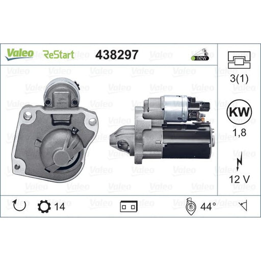 Valeo Starter Motor 12V 1.8kW 14 Teeth 438297
