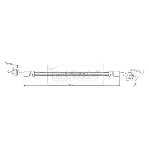 Borg & Beck Brake Hydraulic Hose Line Rear Right BBH8903