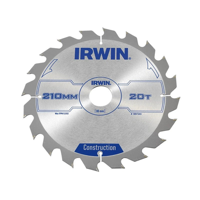 IRWIN® Construction Circular Saw Blade 210 x 30mm x 20T ATB - 1897203