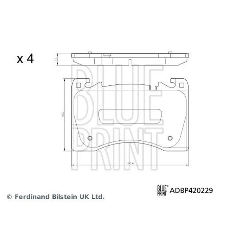 Blue Print Front Brake Pad Set ADBP420229