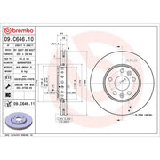 Brembo 2 x Internally Vented Front Brake Discs 09.C646.11