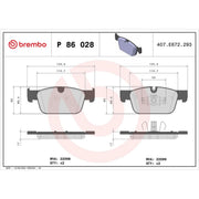 Brembo 4 x Front Brake Pad Set P86028