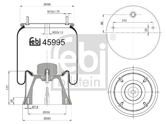 Febi Air Suspension Bellow 286mm