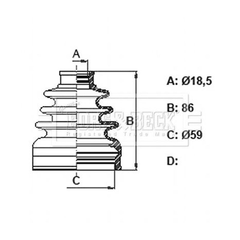 Borg & Beck Drive Shaft Bellow Kit Front Left BCB6165