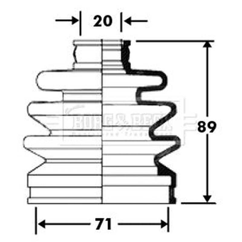 Borg & Beck Drive Shaft Bellow Kit Front Left BCB2396