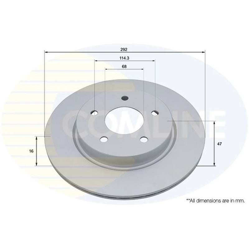 Comline 2 x Internally Vented Rear Brake Discs ADC5102
