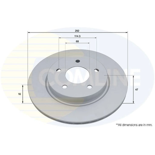 Comline 2 x Internally Vented Rear Brake Discs ADC5102