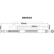 Borg & Beck Brake Hydraulic Hose Line Front Left BBH9104