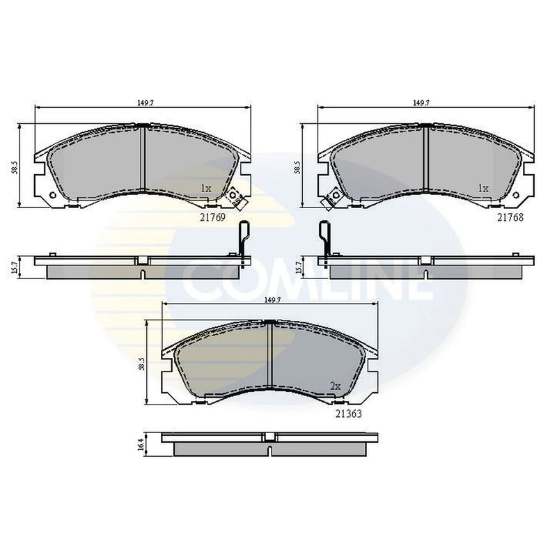 Comline 4 x Front Brake Pad Set CBP3234