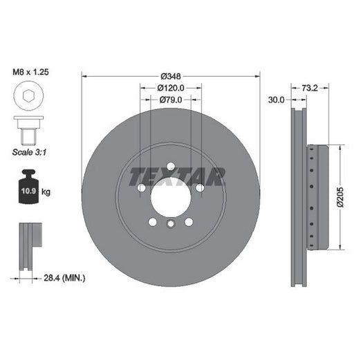 Textar 2 x Two-Piece Front Brake Disc Brake Discs 92266825