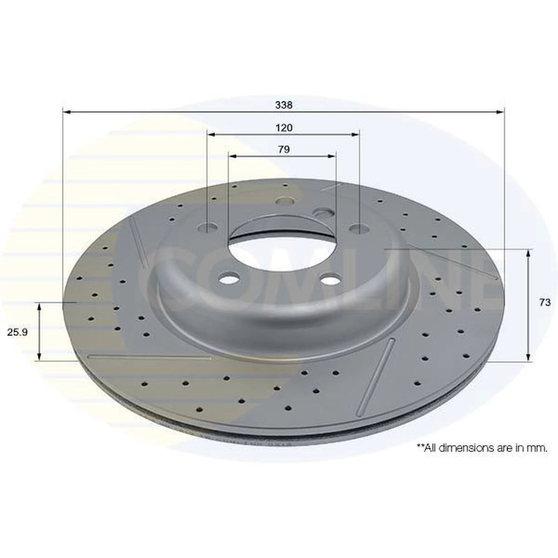 Comline 2 x Perforated/Vented Front Brake Discs ADC2816V