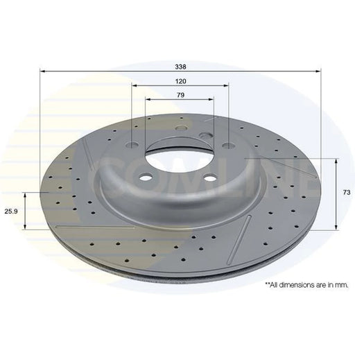 Comline 2 x Perforated/Vented Front Brake Discs ADC2816V