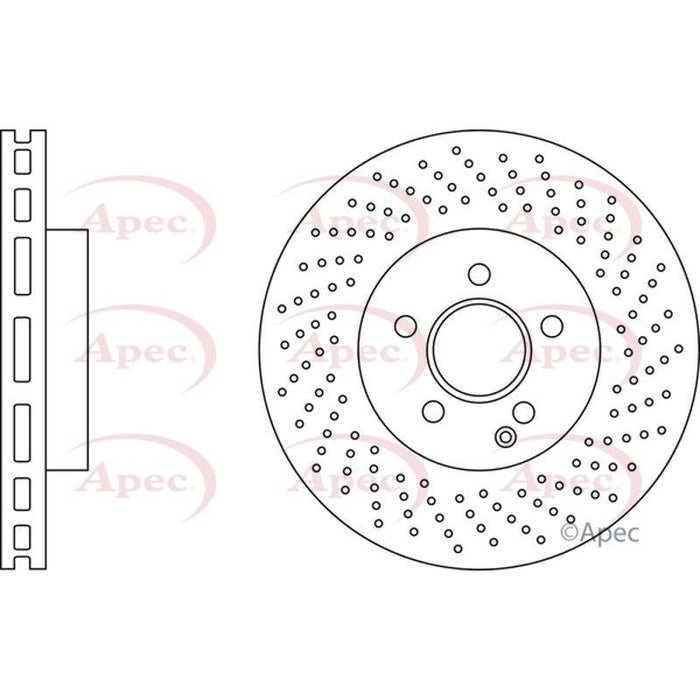 Apec Brake Disc Front Fits Mercedes C Class E Non Drilled Version Dsk2617 Apec  - Town Parts