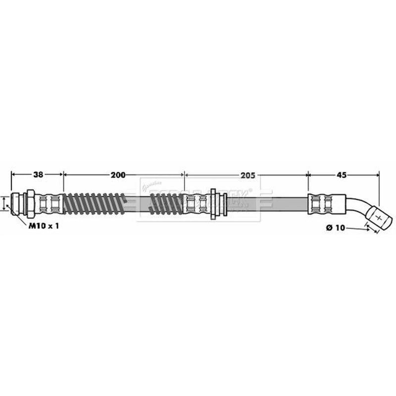 Borg & Beck Brake Hydraulic Hose Line Front Left BBH7457