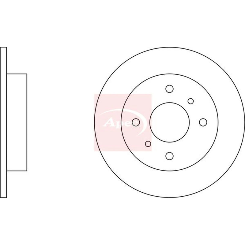 Apec 2 x Solid Rear Brake Discs DSK641